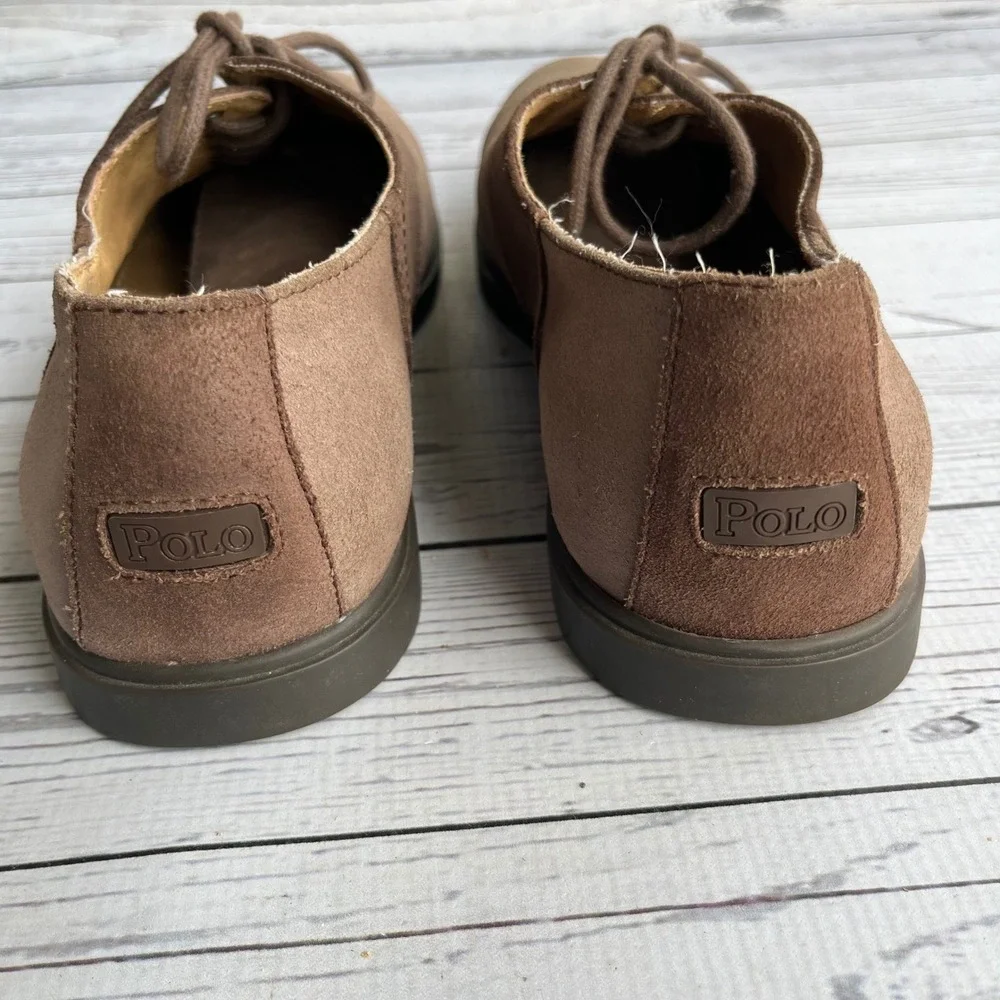 Polo Ralph Lauren Vintage Saddle Brown Leather‎ Suede Oxford Shoes Mens 8D